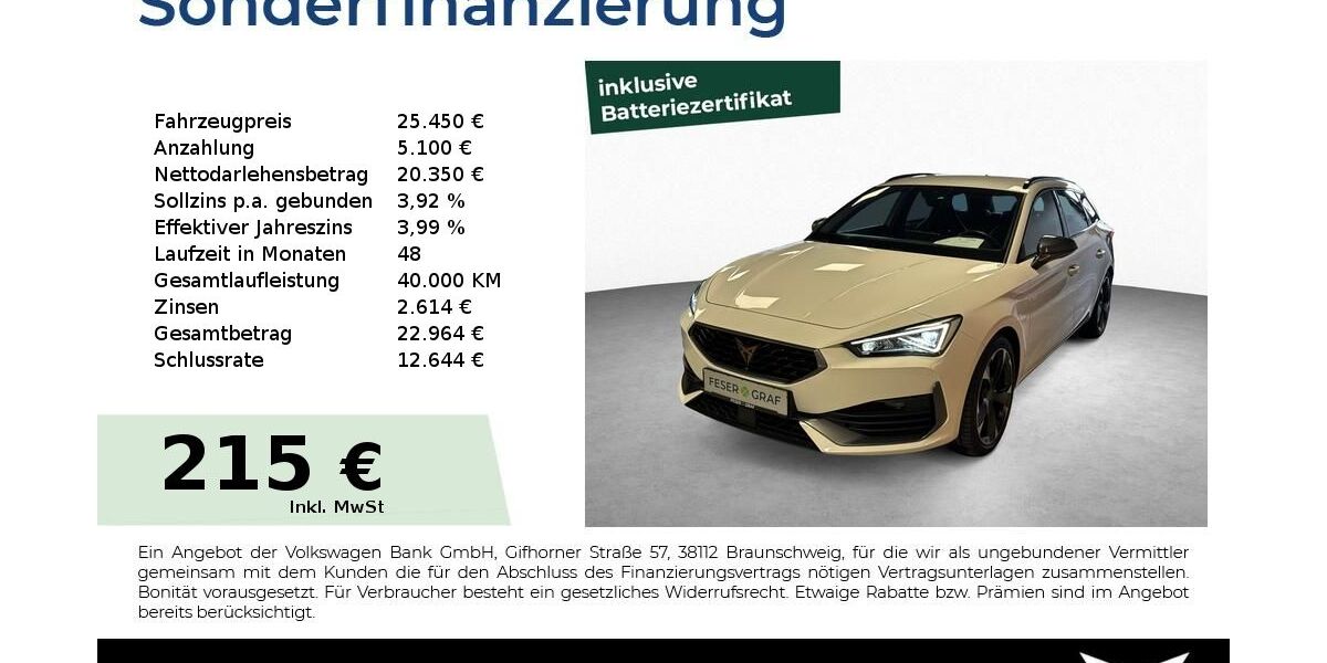 Cupra Leon 45.100 km 25.450 &euro; Schwabach 91126