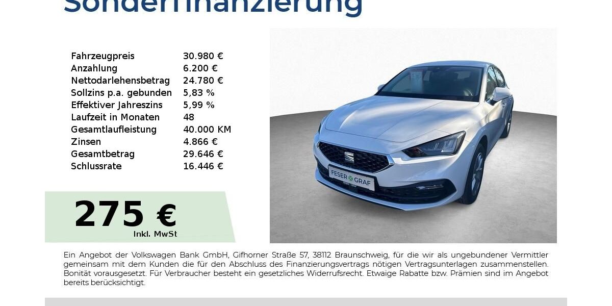 Seat Leon 9.990 km 30.980 &euro; Schwabach 91126