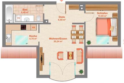 Wohnung Schwabach - 2 Zimmer, 47 m&sup2;, 600&euro; | Angebot:25334671