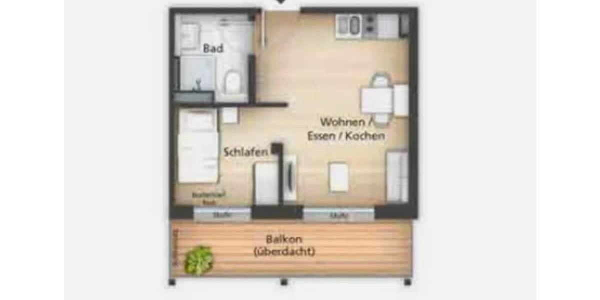 Möbilierte 1,5 Zi Neubau Whg mit EBK, Balkon u Tiefgarage 1.5 zimmer