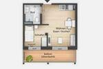 Möbilierte 1,5 Zi Neubau Whg mit EBK, Balkon u Tiefgarage 1.5 zimmer