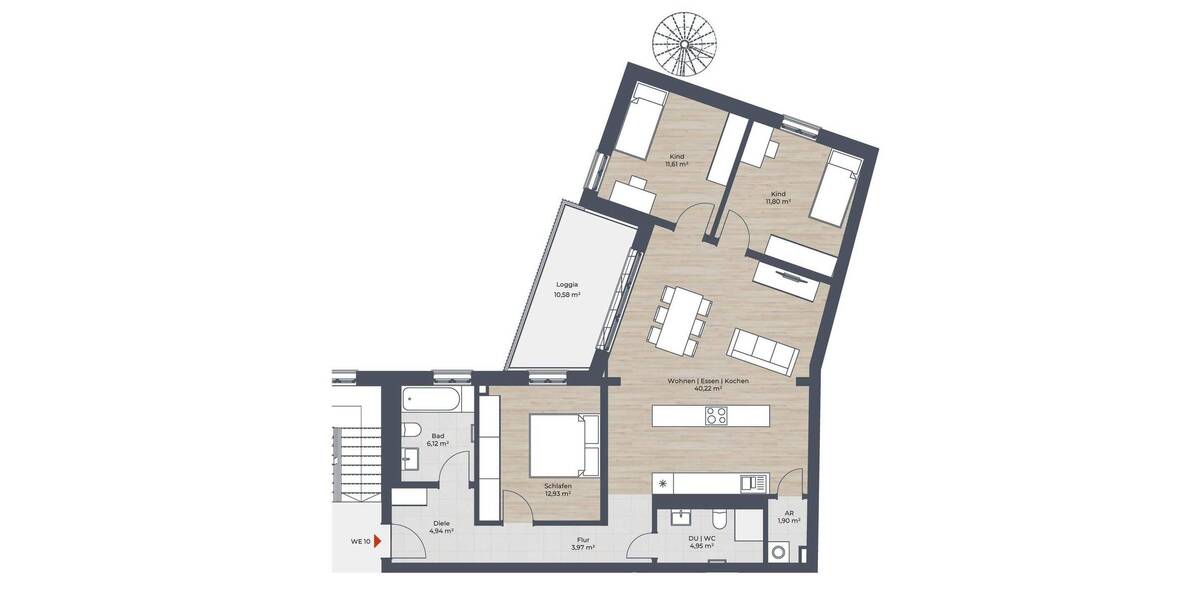 Etagenwohnung Nürnberg St Leonhard - 4 Zimmer, 103 m&sup2;, 619.750&euro; | Angebot:26887461