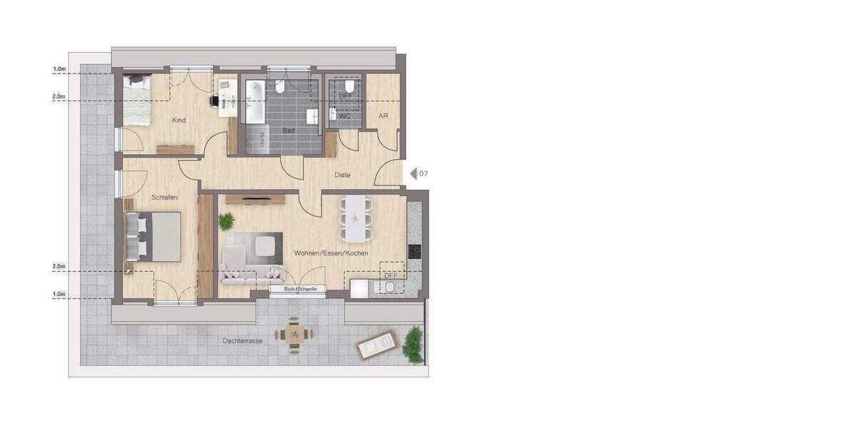 Etagenwohnung Roth - 3 Zimmer, 105 m&sup2;, 543.400&euro; | Angebot:25746926