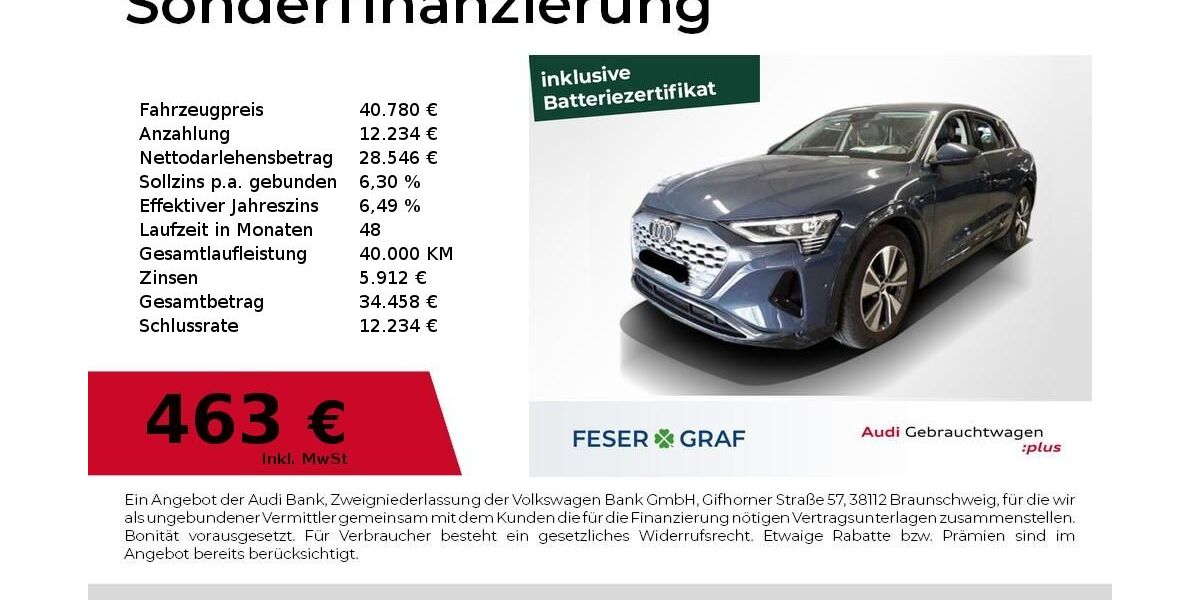 Audi Q8 e-tron 26.900 km 40.780 &euro; Nürnberg 90411