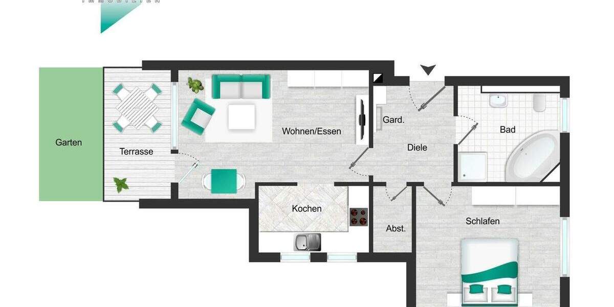 Etagenwohnung Herzogenaurach - 2 Zimmer, 61 m&sup2;, 295.000&euro; | Angebot:25821571