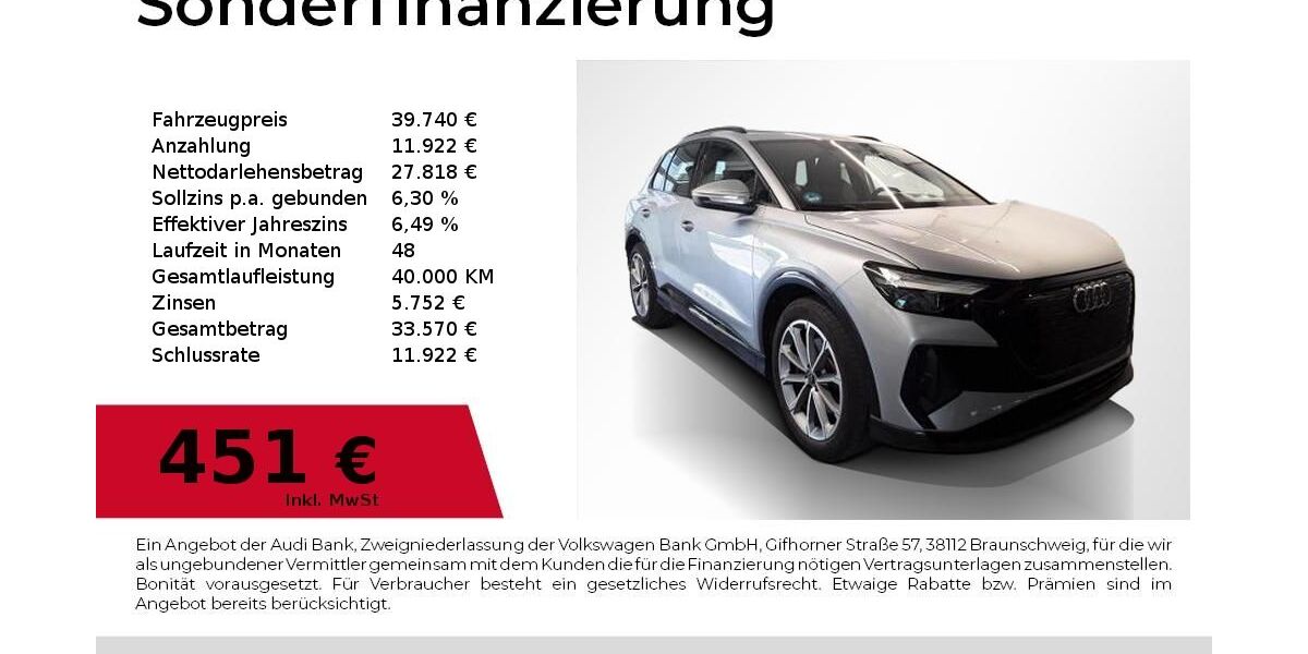 Audi Q4 e-tron 44.600 km 39.740 &euro; Nürnberg 90411