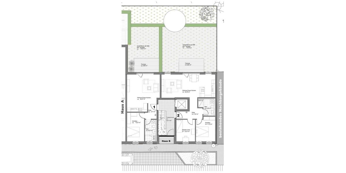 Etagenwohnung Fürth Südstadt - 2 Zimmer, 53 m&sup2;, 353.000&euro; | Angebot:26243941