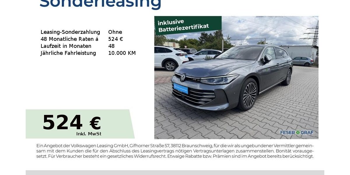 VW Passat 15.000 km 47.990 &euro; Roth 91154