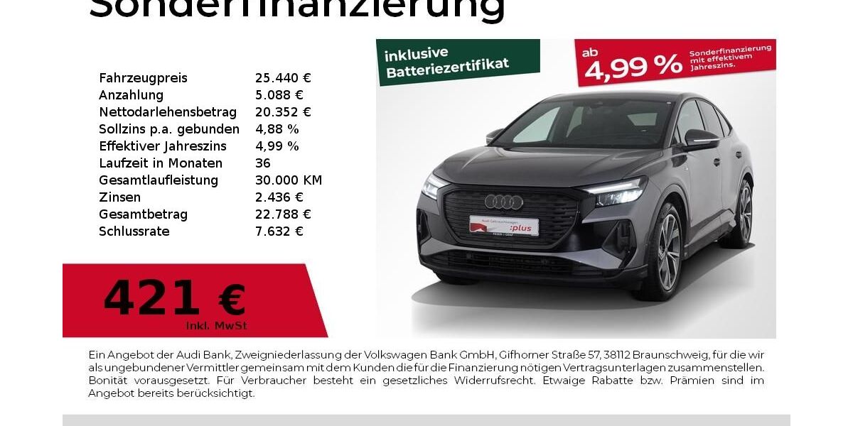 Audi Q4 e-tron 97.021 km 25.440 &euro; Nürnberg 90441