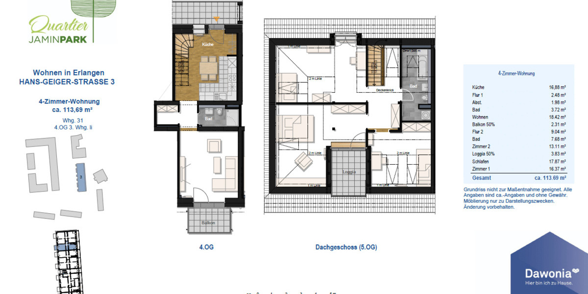Etagenwohnung Erlangen Erlangen-Süd - 4 Zimmer, 113 m&sup2;, 1.690&euro; | Angebot:26891747