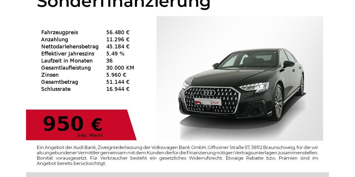 Audi A8 53.891 km 56.480 &euro; Nürnberg 90441