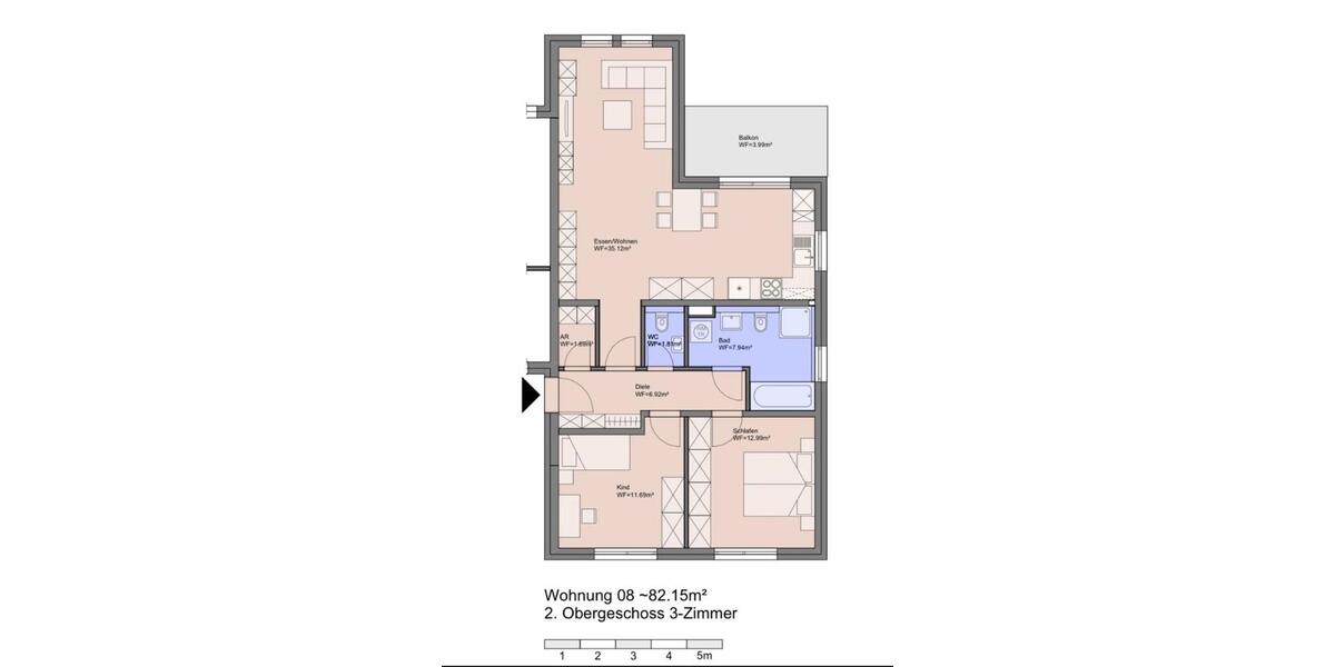 Etagenwohnung Stein - 3 Zimmer, 83 m&sup2;, 470.000&euro; | Angebot:27079689