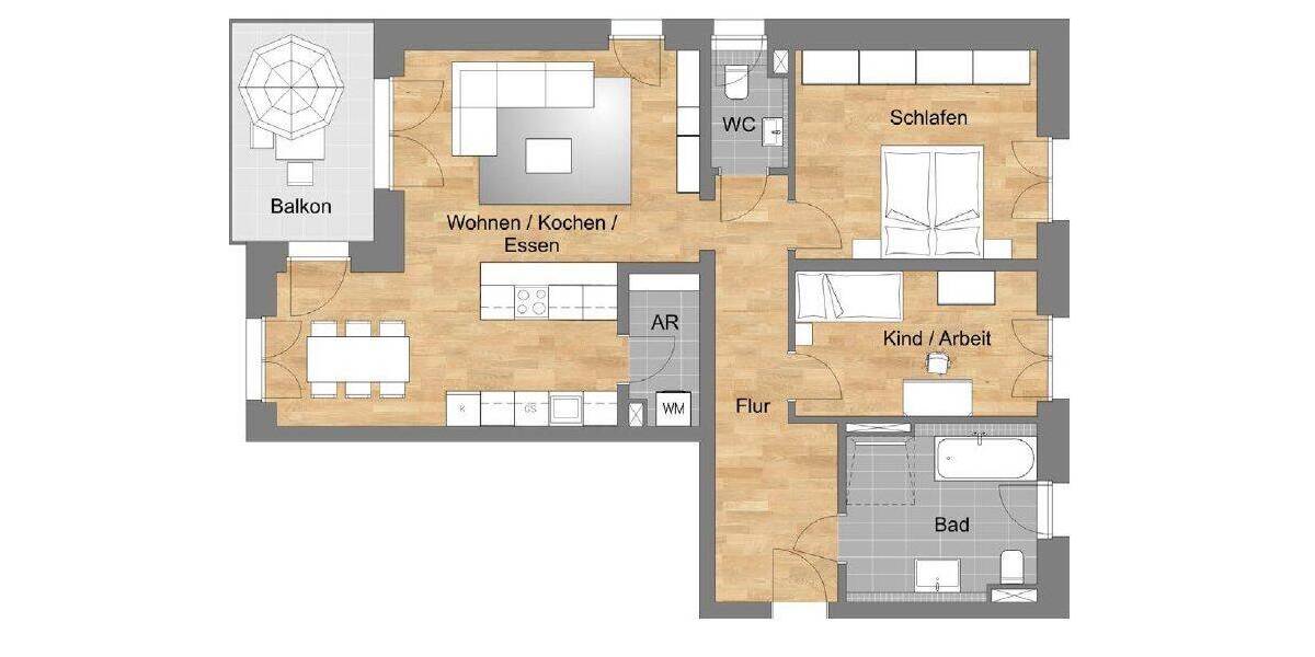 Etagenwohnung Nürnberg Röthenbach b Schweinau - 3 Zimmer, 99 m&sup2;, 660.300&euro; | Angebot:26820792