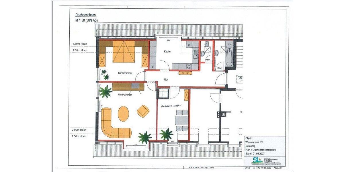 Dachgeschoßwohnung Nürnberg Buchenbühl - 3 Zimmer, 80 m&sup2;, 790&euro; | Angebot:26697483