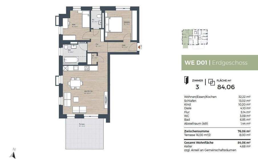 Verkaufsstart - Sonnige Gartenwohnung mit Süd-Terrasse und eigenem Garten, KfW 40 QNG 3 zimmer