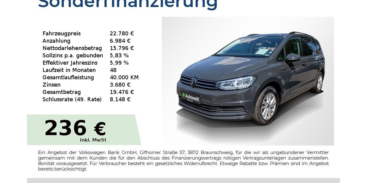 VW Touran 101.450 km 22.780 &euro; Nürnberg 90431