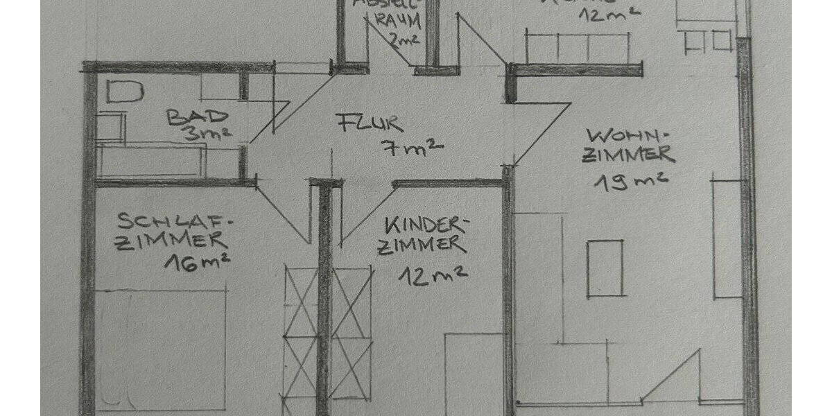 Etagenwohnung Nürnberg Langwasser - 3 Zimmer, 74 m&sup2;, 259.000&euro; | Angebot:26306305