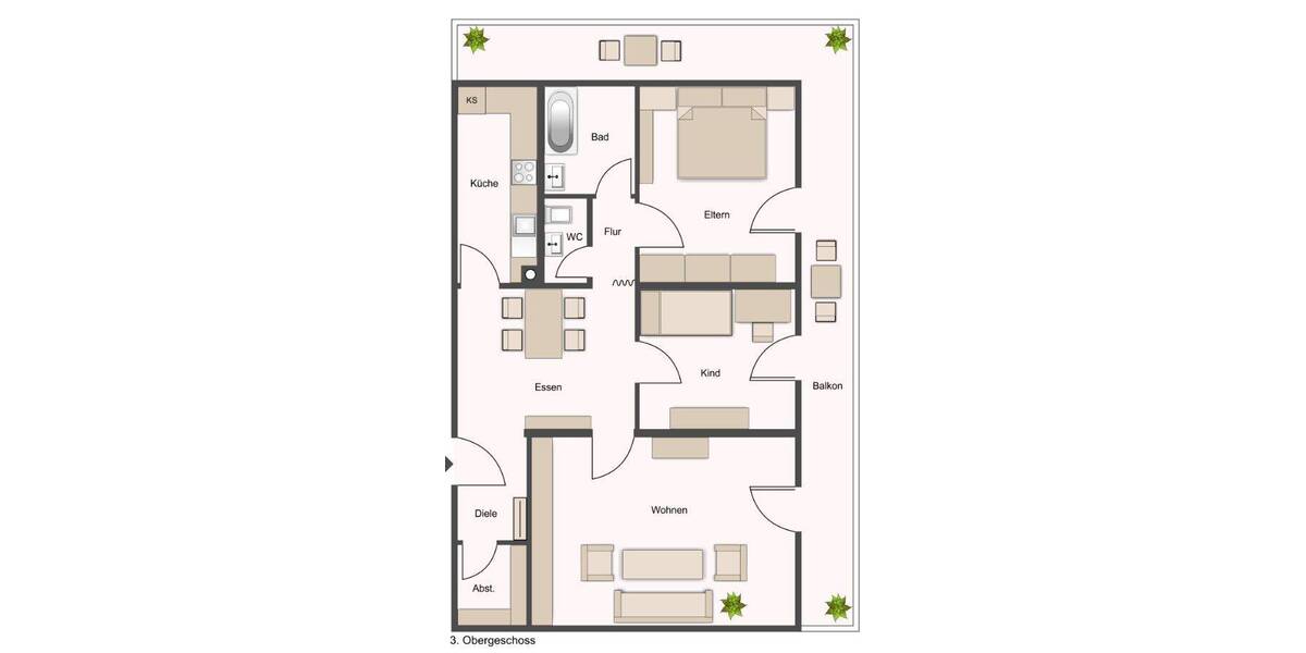 Etagenwohnung Erlangen Sieglitzhof - 3 Zimmer, 86 m&sup2;, 219.000&euro; | Angebot:26912915