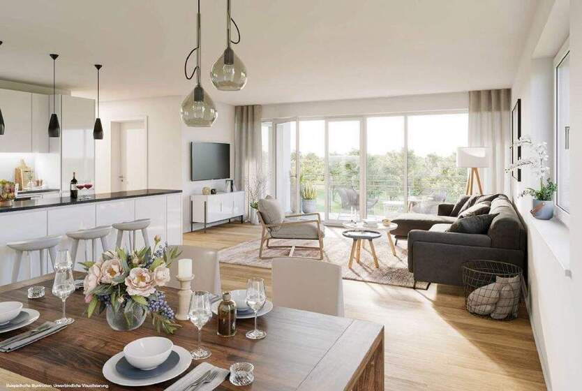Architektur trifft Effizienz – Stilvolle 3-Zimmer-Wohnung eines innovativen Neubauprojekts (EH 40 QNG+ Vorbereitung)