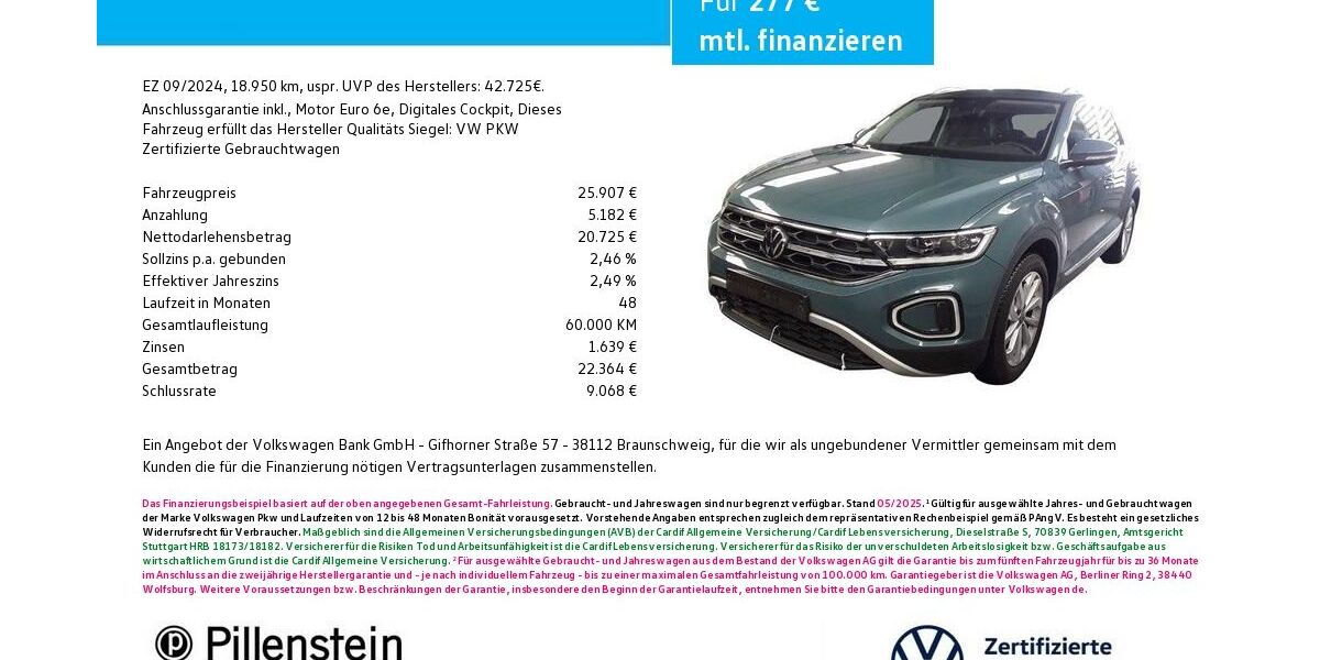 VW T-Roc 18.950 km 25.907 &euro; Fürth 90762