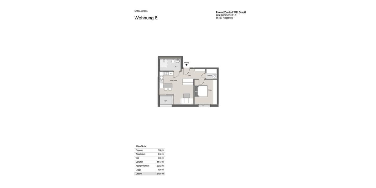 Etagenwohnung Zirndorf - 2 Zimmer, 51 m&sup2;, 325.000&euro; | Angebot:26171107