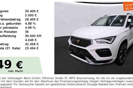 Cupra Ateca 29.850 km 33.409 € Lauf an der Pegnitz 91207