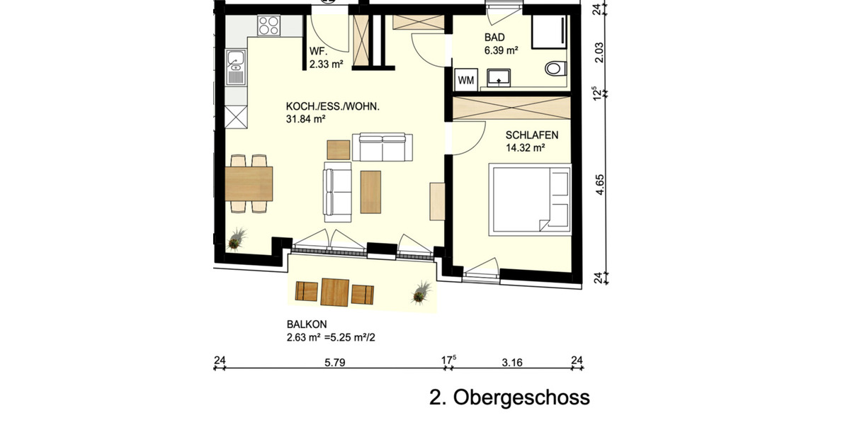 Etagenwohnung Nürnberg Gleißhammer - 2 Zimmer, 58 m&sup2;, 980&euro; | Angebot:25171591