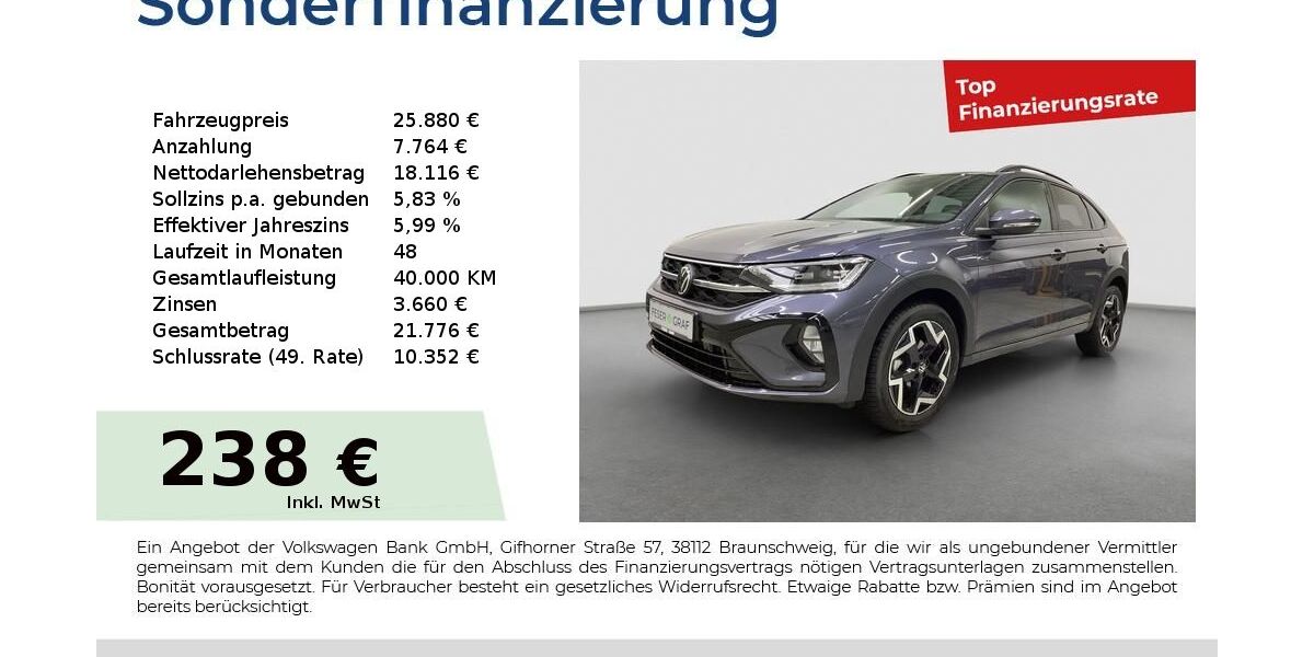 VW Taigo 6.027 km 24.790 &euro; Fürth 90763