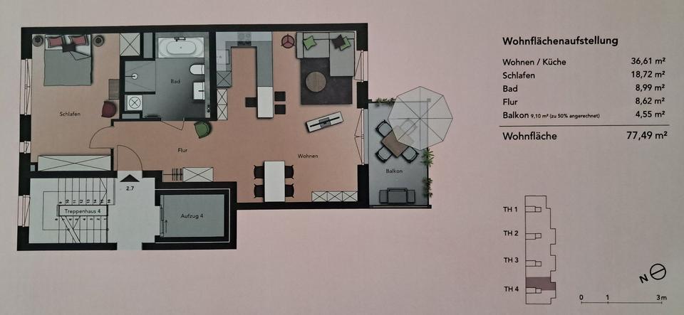 Etagenwohnung Fürth Südstadt - 2 Zimmer, 77 m&sup2;, 419.000&euro; | Angebot:26253642