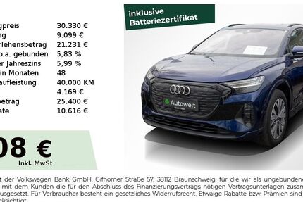 Audi Q4 e-tron 87.050 km 29.880 &euro; Nürnberg 90431