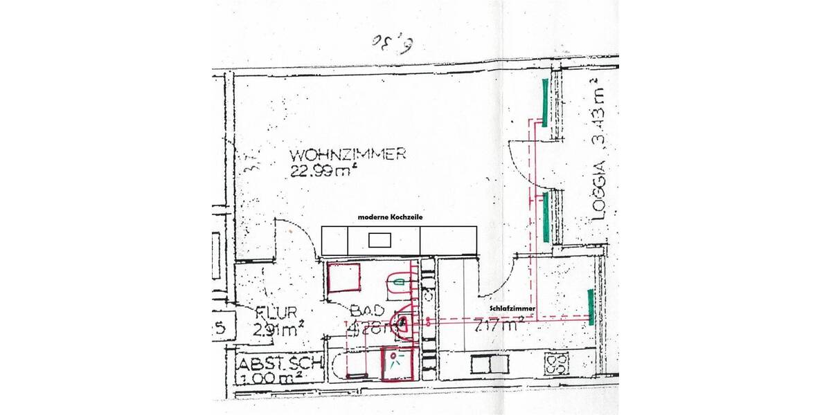 Etagenwohnung Nürnberg Langwasser - 2 Zimmer, 40 m&sup2;, 499&euro; | Angebot:26643596