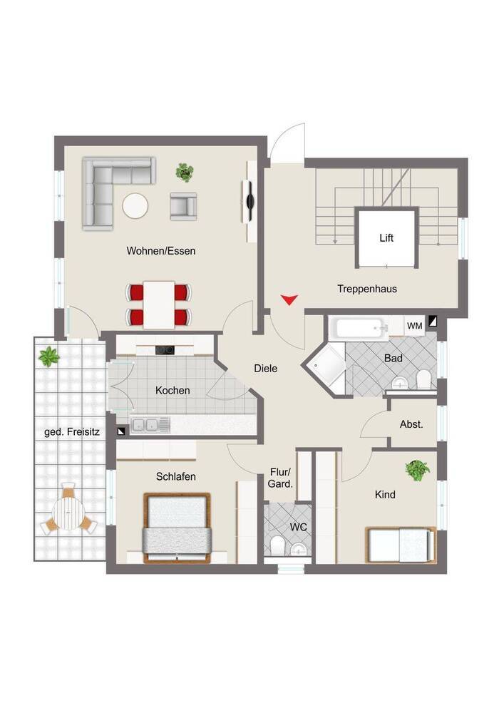 Neuwertige Wohnung am Kellerwald inkl. 2x Stellplätzen und Einbauküche