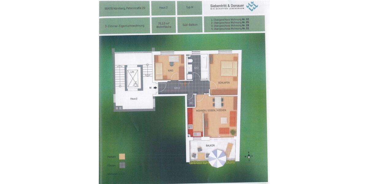 Etagenwohnung Nürnberg Gleißhammer - 3.5 Zimmer, 77 m&sup2;, 412.000&euro; | Angebot:27007970