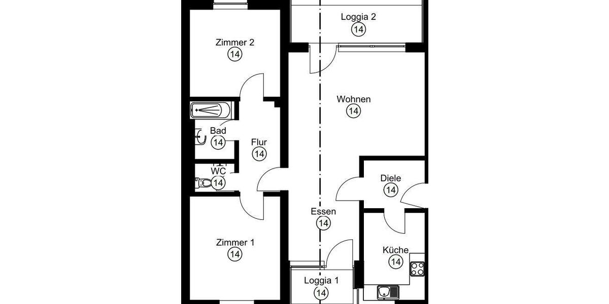 Etagenwohnung Erlangen Alterlangen - 3 Zimmer, 85 m&sup2;, 1.199&euro; | Angebot:26423259