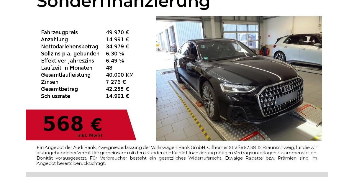 Audi A8 63.200 km 49.480 &euro; Nürnberg 90411
