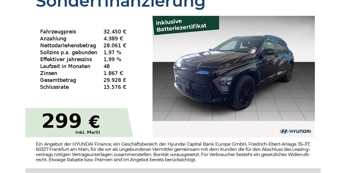 Hyundai KONA 3.798 km 32.450 &euro; Fürth 90763