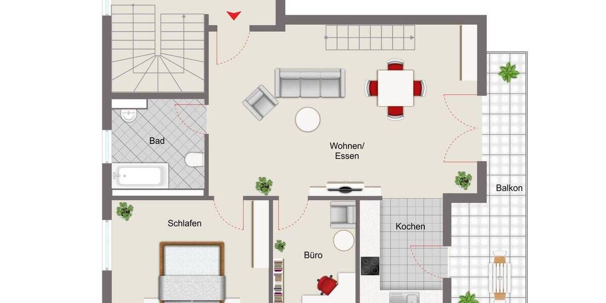 Etagenwohnung Herzogenaurach - 3 Zimmer, 81 m&sup2;, 530.000&euro; | Angebot:26246574