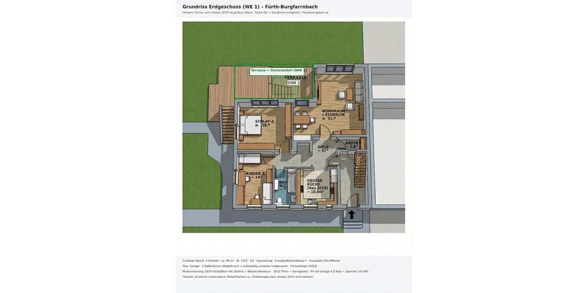 Erdgeschoßwohnung Fürth Atzenhof - 3 Zimmer, 97 m&sup2;, 405.000&euro; | Angebot:25783317