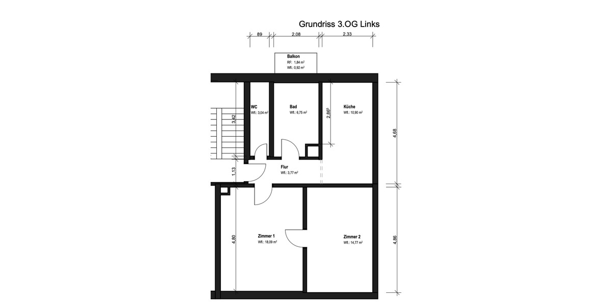 Etagenwohnung Nürnberg Muggenhof - 2 Zimmer, 58 m&sup2;, 890&euro; | Angebot:26308349