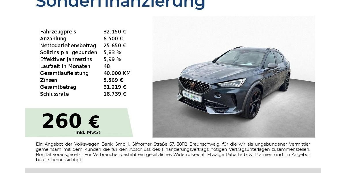 Cupra Formentor 25.100 km 32.150 &euro; Schwabach 91126