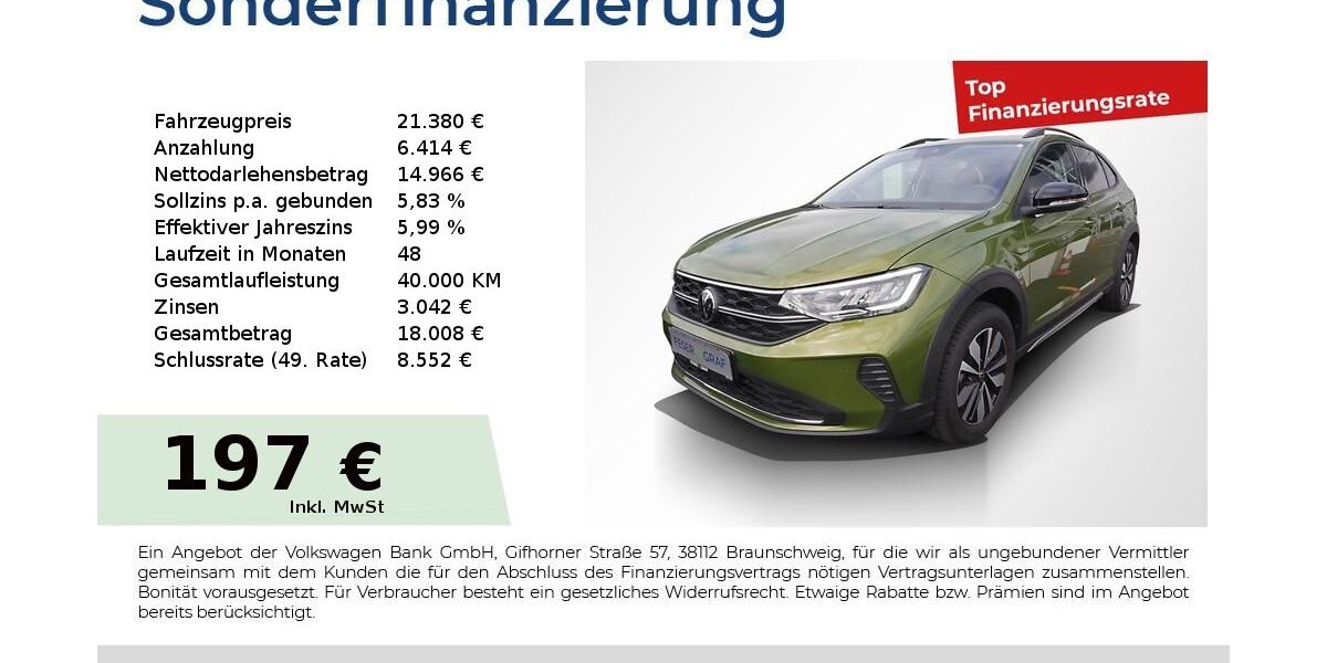 VW Taigo 5.587 km 20.870 &euro; Fürth 90763