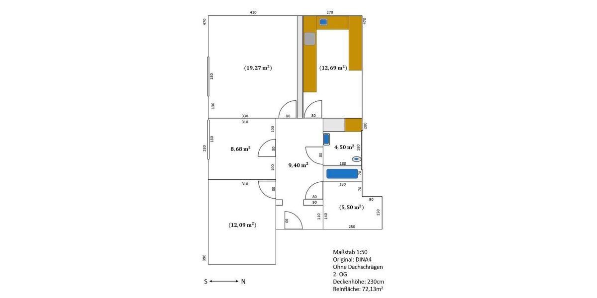 Dachgeschoßwohnung Erlangen Am Anger - 3 Zimmer, 45 m&sup2;, 700&euro; | Angebot:26549938