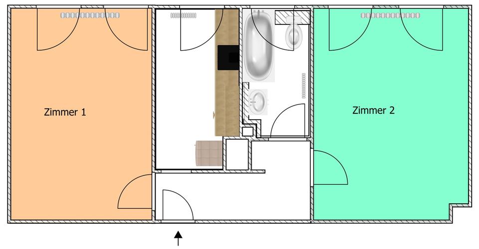 Etagenwohnung Nürnberg Gleißhammer - 2 Zimmer, 55 m&sup2;, 800&euro; | Angebot:25379617