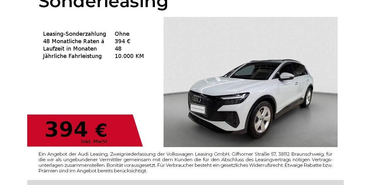 Audi Q4 e-tron 9.350 km 42.895 &euro; Erlangen 91058
