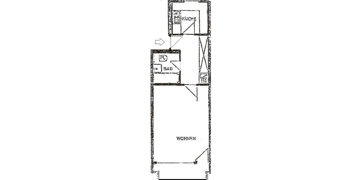 Etagenwohnung Nürnberg Hasenbuck - 1 Zimmer, 38 m&sup2;, 600&euro; | Angebot:27609877
