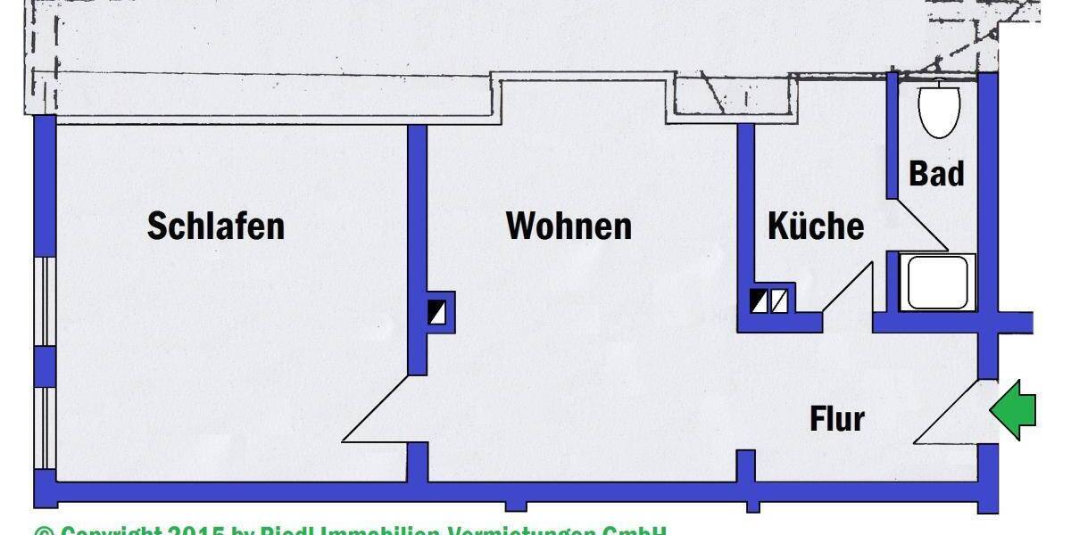 Etagenwohnung Erlangen Innenstadt - 2 Zimmer, 50 m&sup2;, 650&euro; | Angebot:26092565