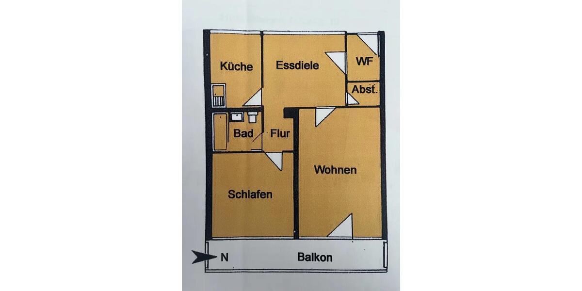 Hochparterre Erlangen Bruck - 2.5 Zimmer, 65 m&sup2;, 995&euro; | Angebot:26049429