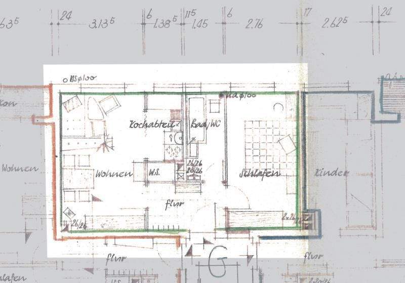 FÜ-Eigenes Heim: Gut geschnittene 2-Zimmer-Wohnung (3.OG) 2 zimmer
