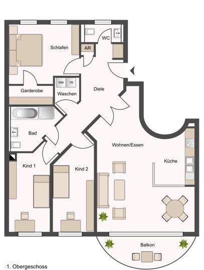 Moderne und helle 4-Zimmer-ETW, in familienfreundlicher Lage von Erlangen-Büchenbach 4 zimmer