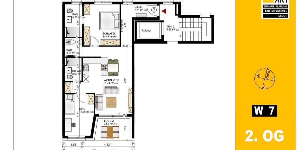 Etagenwohnung Fürth Südstadt - 3 Zimmer, 80 m&sup2;, 544.600&euro; | Angebot:25910773